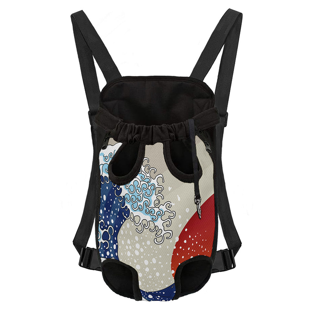 Ancient Great Japanese Wave Print Pet Carrier Backpack