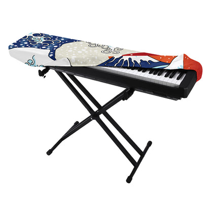 Ancient Great Japanese Wave Print Piano Keyboard Cover