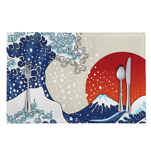 Ancient Great Japanese Wave Print Placemat
