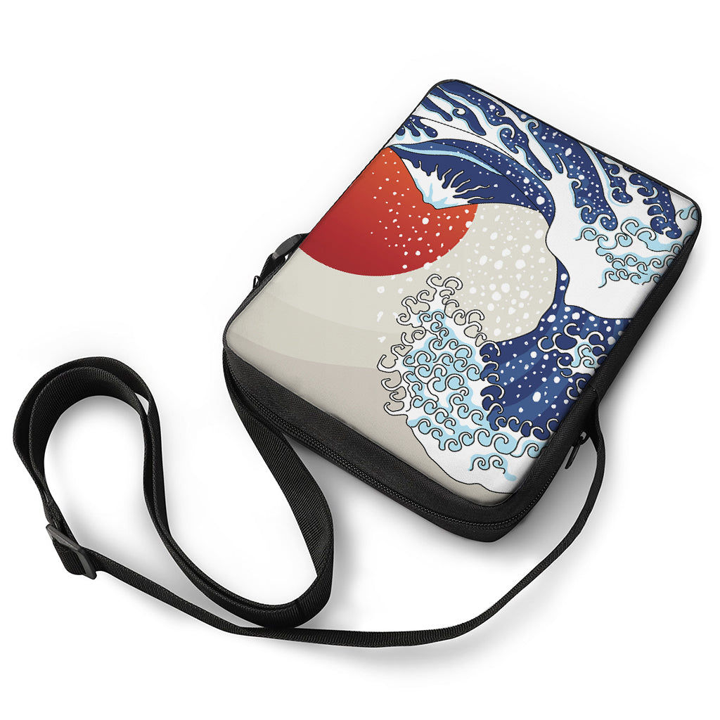 Ancient Great Japanese Wave Print Rectangular Crossbody Bag