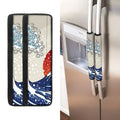 Ancient Great Japanese Wave Print Refrigerator Handle Covers