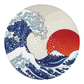 Ancient Great Japanese Wave Print Round Blanket
