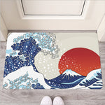 Ancient Great Japanese Wave Print Rubber Doormat