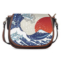 Ancient Great Japanese Wave Print Saddle Bag