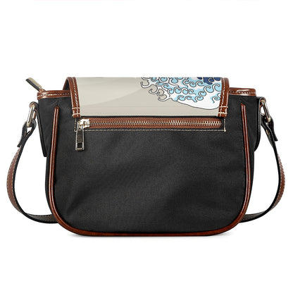 Ancient Great Japanese Wave Print Saddle Bag
