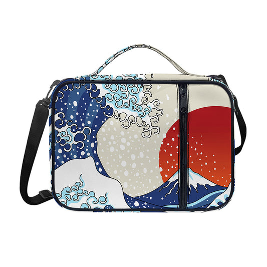 Ancient Great Japanese Wave Print Shoulder Strap Bible Bag