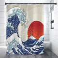 Ancient Great Japanese Wave Print Shower Curtain
