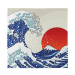 Ancient Great Japanese Wave Print Silk Bandana