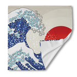 Ancient Great Japanese Wave Print Silk Bandana