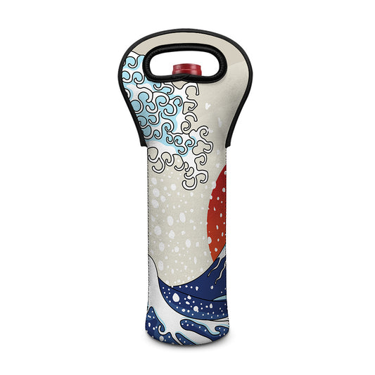 Ancient Great Japanese Wave Print Single Neoprene Wine Tote