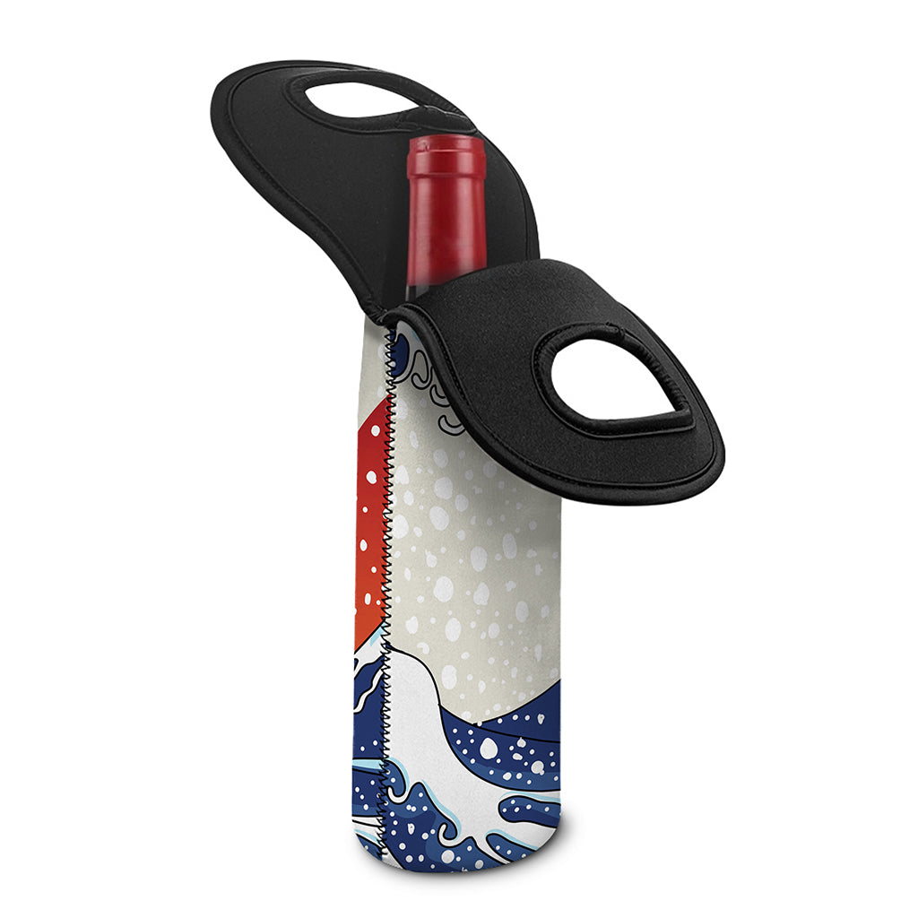 Ancient Great Japanese Wave Print Single Neoprene Wine Tote