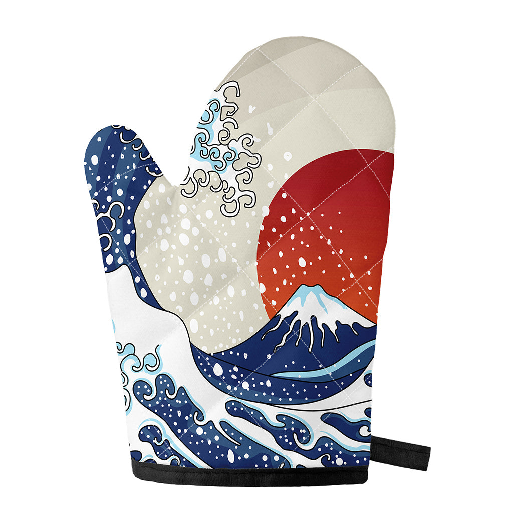 Ancient Great Japanese Wave Print Single Oven Mitt