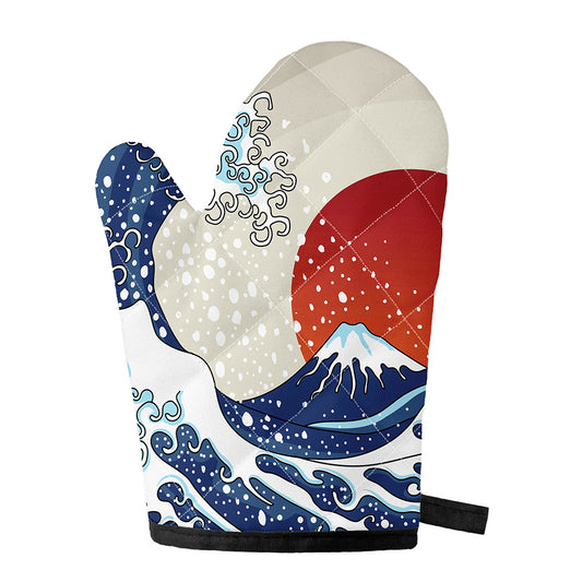 Ancient Great Japanese Wave Print Single Oven Mitt