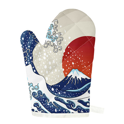 Ancient Great Japanese Wave Print Single Oven Mitt