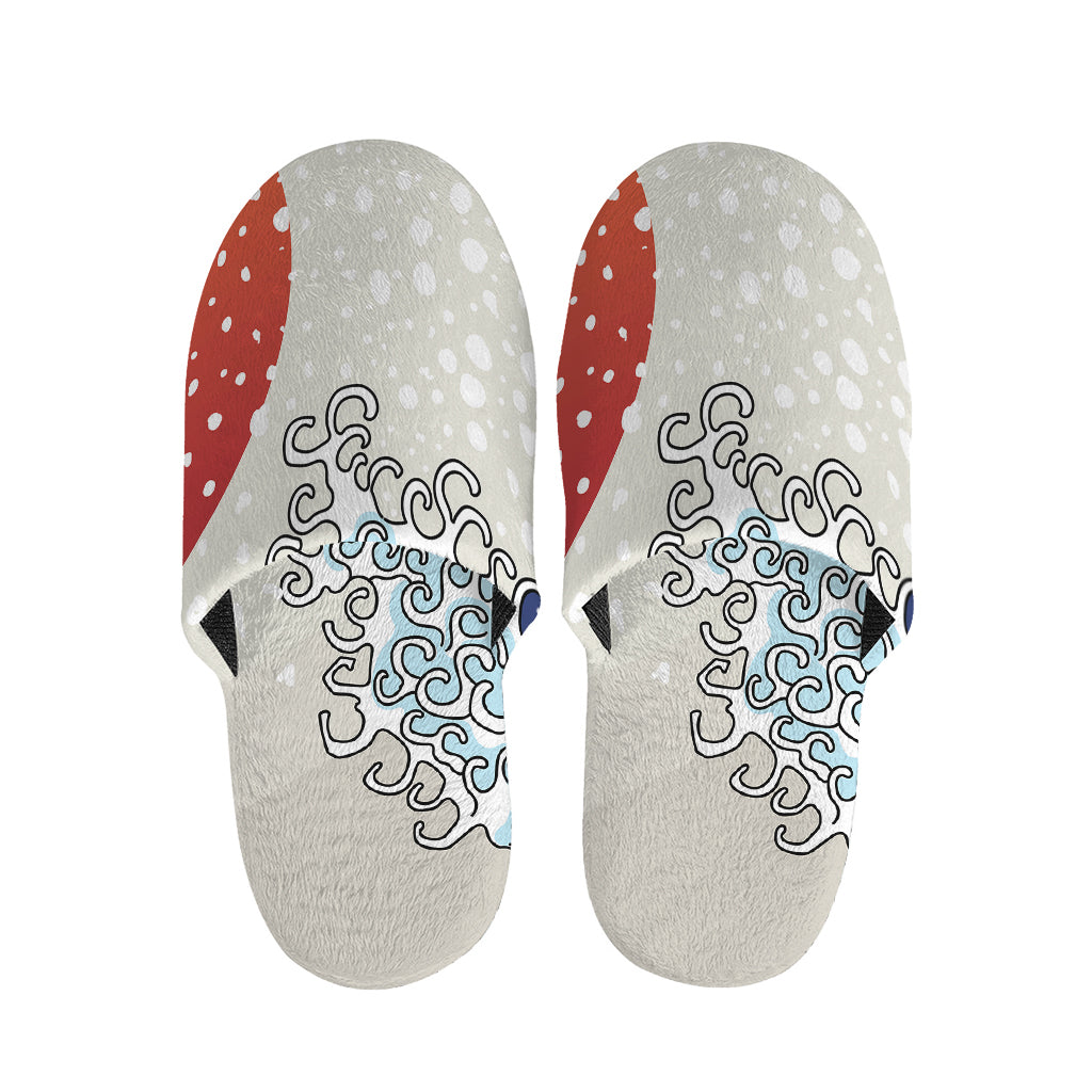 Ancient Great Japanese Wave Print Slippers