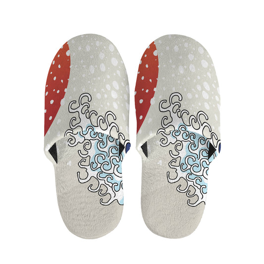 Ancient Great Japanese Wave Print Slippers