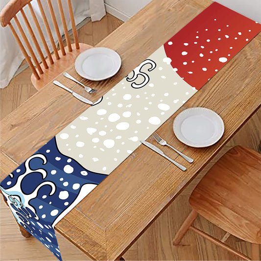 Ancient Great Japanese Wave Print Table Runner