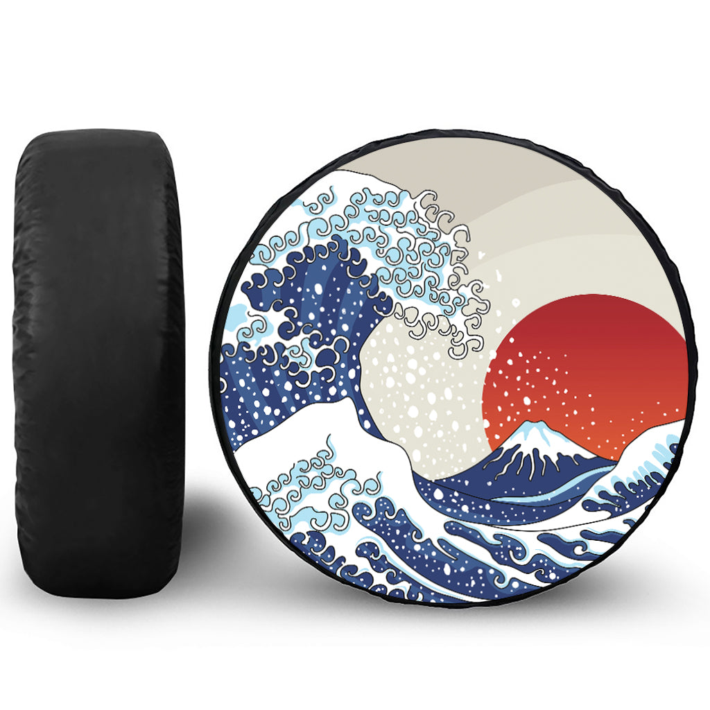 Ancient Great Japanese Wave Print Tire Cover