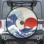 Ancient Great Japanese Wave Print Tire Cover With Camera Hole