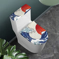 Ancient Great Japanese Wave Print Toilet Lid And Tank Cover Set