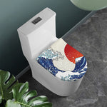 Ancient Great Japanese Wave Print Toilet Lid Cover