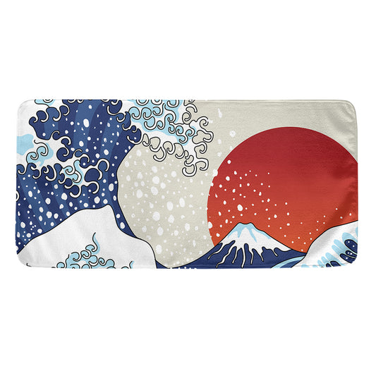 Ancient Great Japanese Wave Print Towel