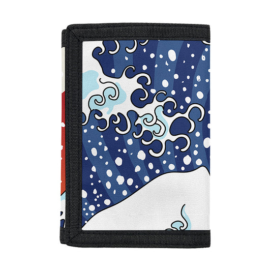 Ancient Great Japanese Wave Print Trifold Wallet
