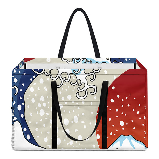 Ancient Great Japanese Wave Print Utility Tote Bag