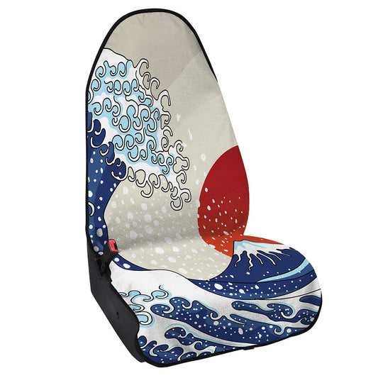 Ancient Great Japanese Wave Print Waterproof Car Seat Cover