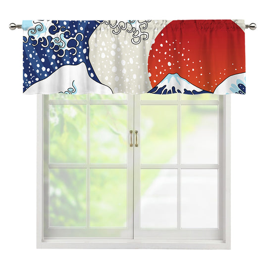 Ancient Great Japanese Wave Print Window Valance
