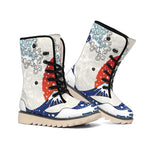 Ancient Great Japanese Wave Print Winter Boots