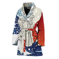 Ancient Great Japanese Wave Print Women's Bathrobe
