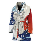 Ancient Great Japanese Wave Print Women's Bathrobe