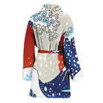 Ancient Great Japanese Wave Print Women's Bathrobe