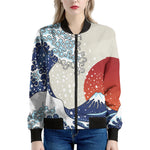 Ancient Great Japanese Wave Print Women's Bomber Jacket
