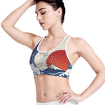 Ancient Great Japanese Wave Print Women's Sports Bra