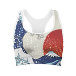 Ancient Great Japanese Wave Print Women's Sports Bra