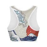 Ancient Great Japanese Wave Print Women's Sports Bra