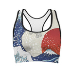 Ancient Great Japanese Wave Print Women's Sports Bra