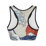 Ancient Great Japanese Wave Print Women's Sports Bra