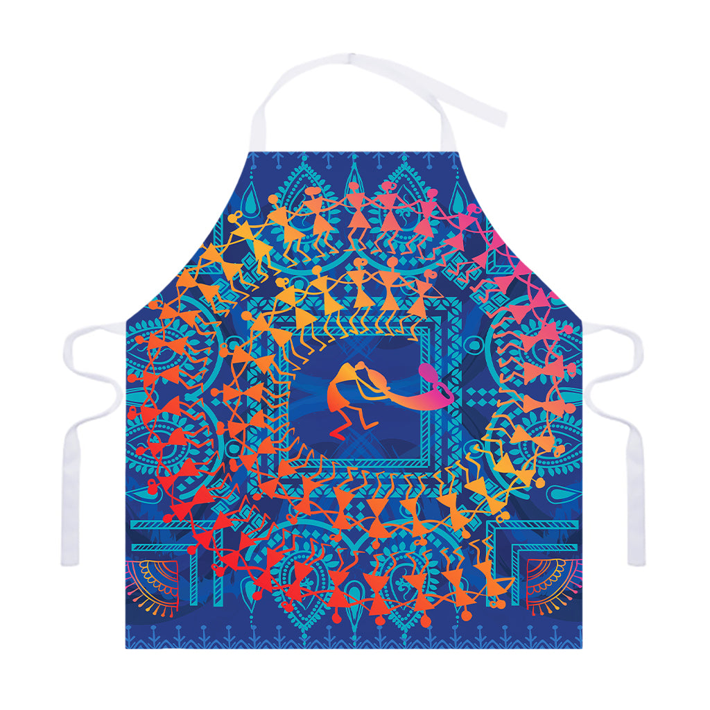 Ancient Indian Warli Tribal Print Adjustable Apron