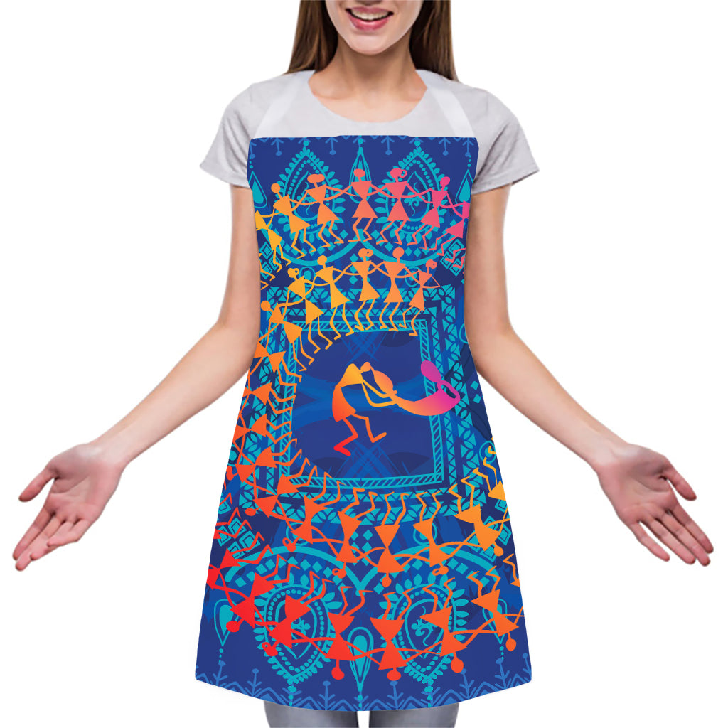 Ancient Indian Warli Tribal Print Adjustable Apron