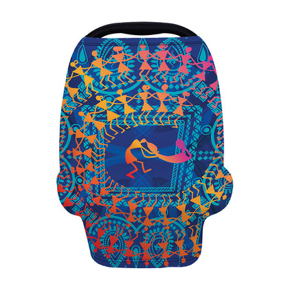 Ancient Indian Warli Tribal Print Baby Seat Cover
