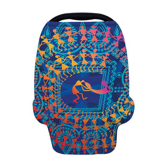 Ancient Indian Warli Tribal Print Baby Seat Cover