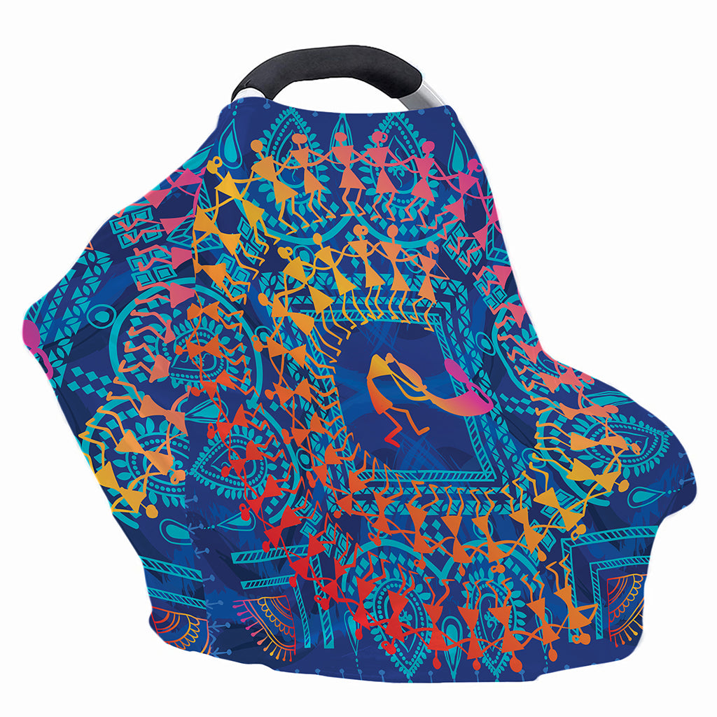 Ancient Indian Warli Tribal Print Baby Seat Cover