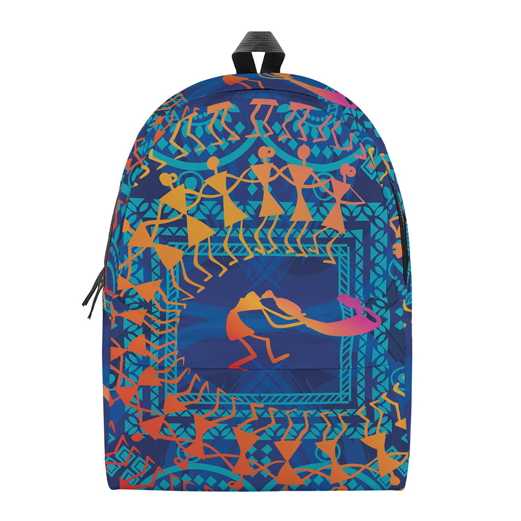 Ancient Indian Warli Tribal Print Backpack