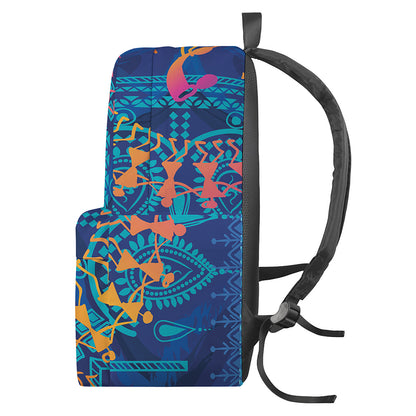 Ancient Indian Warli Tribal Print Backpack