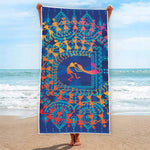 Ancient Indian Warli Tribal Print Beach Towel
