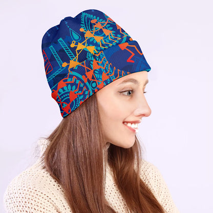 Ancient Indian Warli Tribal Print Beanie