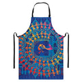Ancient Indian Warli Tribal Print Bib Apron With Pocket